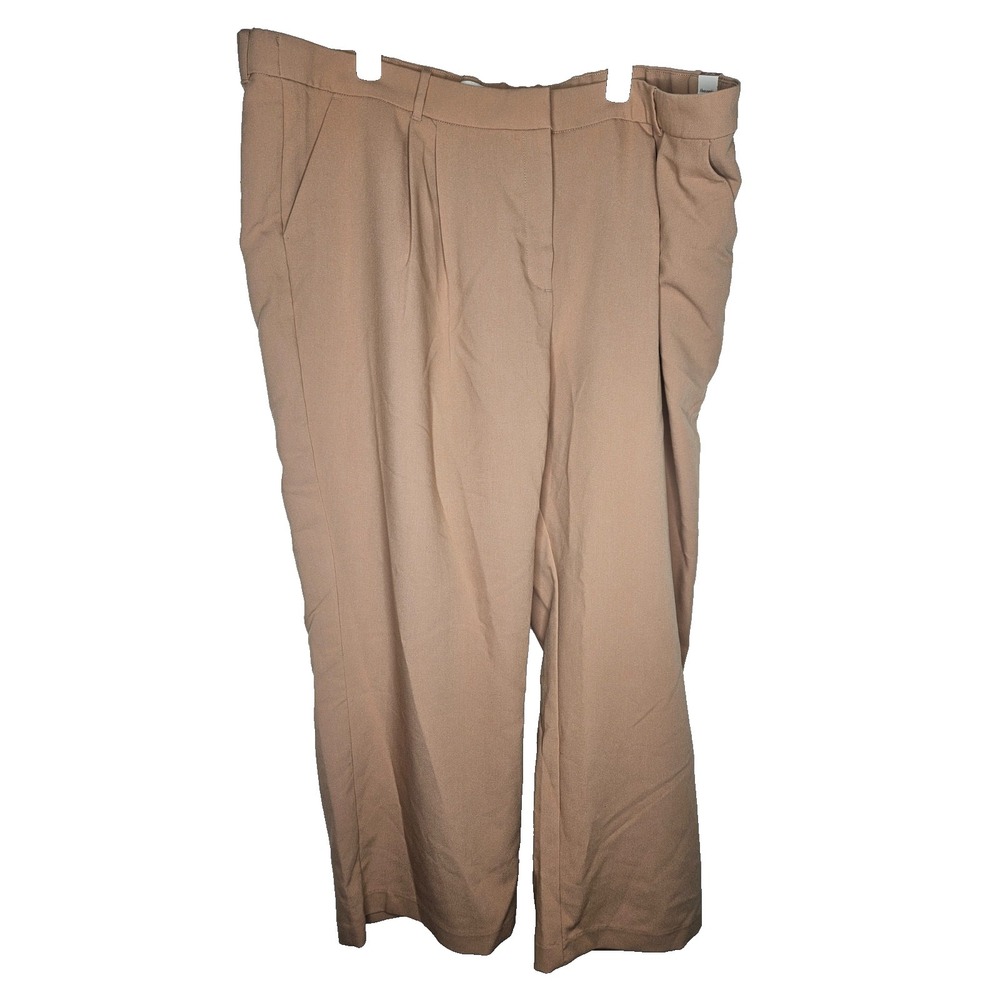 Abercrombie Curve Love Pants Tan Wide Leg High Rise‎ Stretch Women 37x24